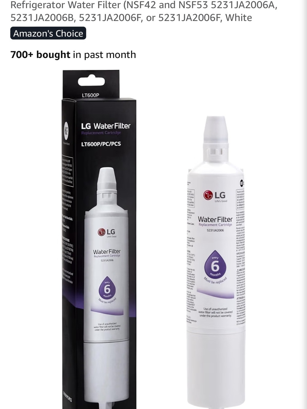 Two LG Water Filters (Bundle)